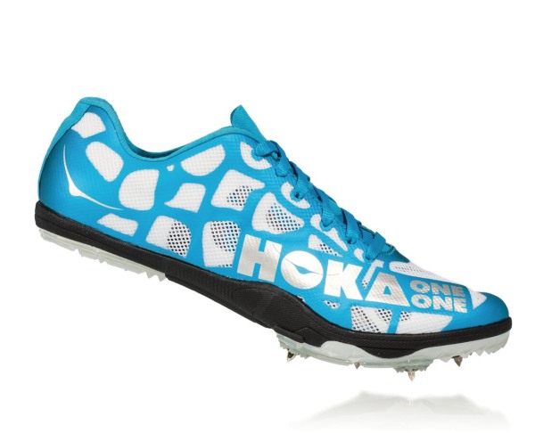 Hoka One One Rocket LD Mens UK - White / Blue Track Spikes - NXFRE0253